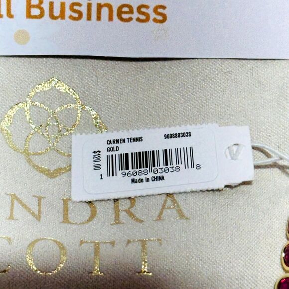 NWT Kendra Scott Carmen Tennis Necklace Gold Ruby Mix Gemstone $120 - Picture 5 of 8